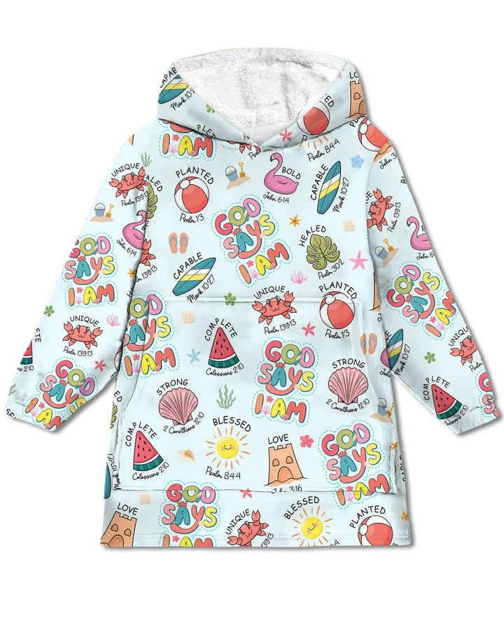 Ocean Breeze, Gott sagt, ich bin Tragbarer Bambus-Decken-Hoodie