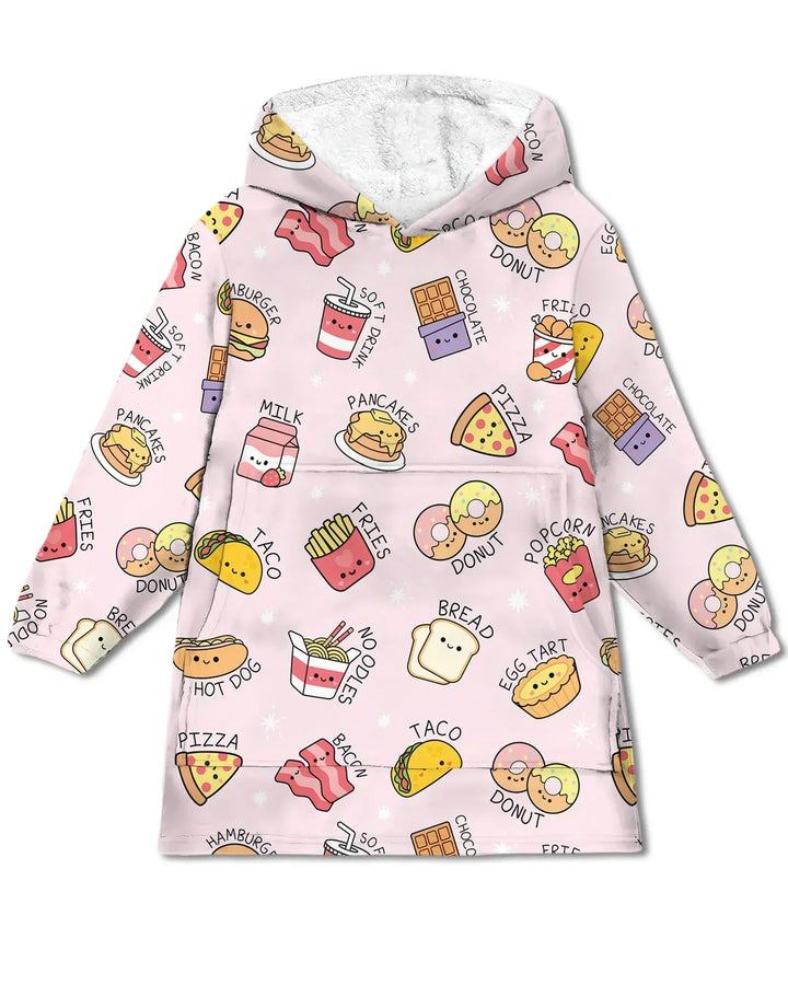 Kawaii Yummy Food Tragbarer Bambus-Deckenhoodie