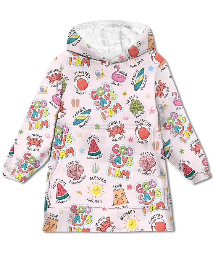 Ocean Breeze, Gott sagt, ich bin Tragbarer Bambus-Decken-Hoodie