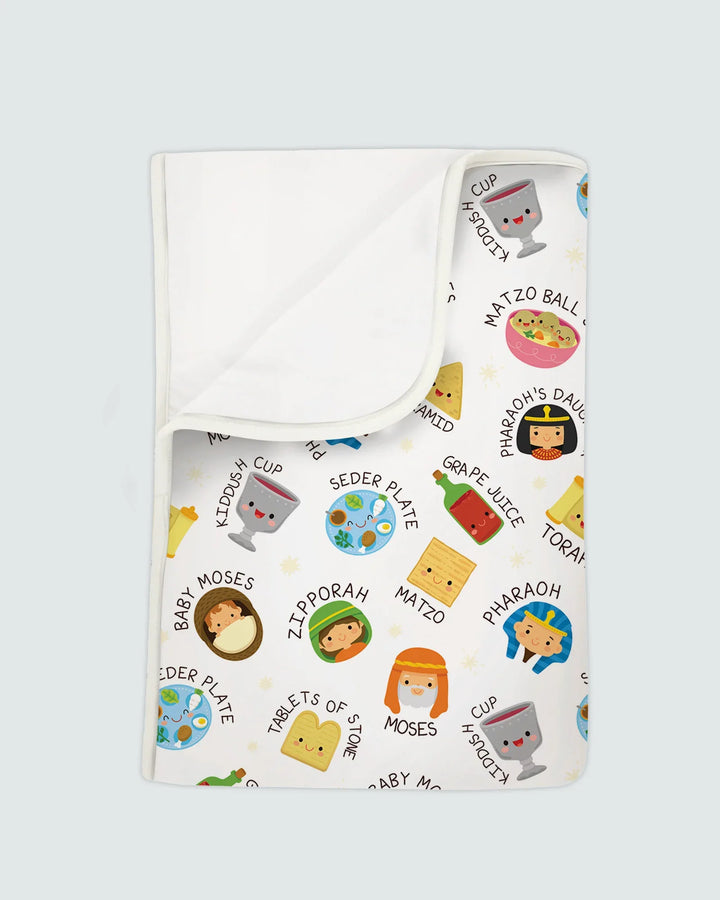 Cute Passover Characters Bamboo Blanket