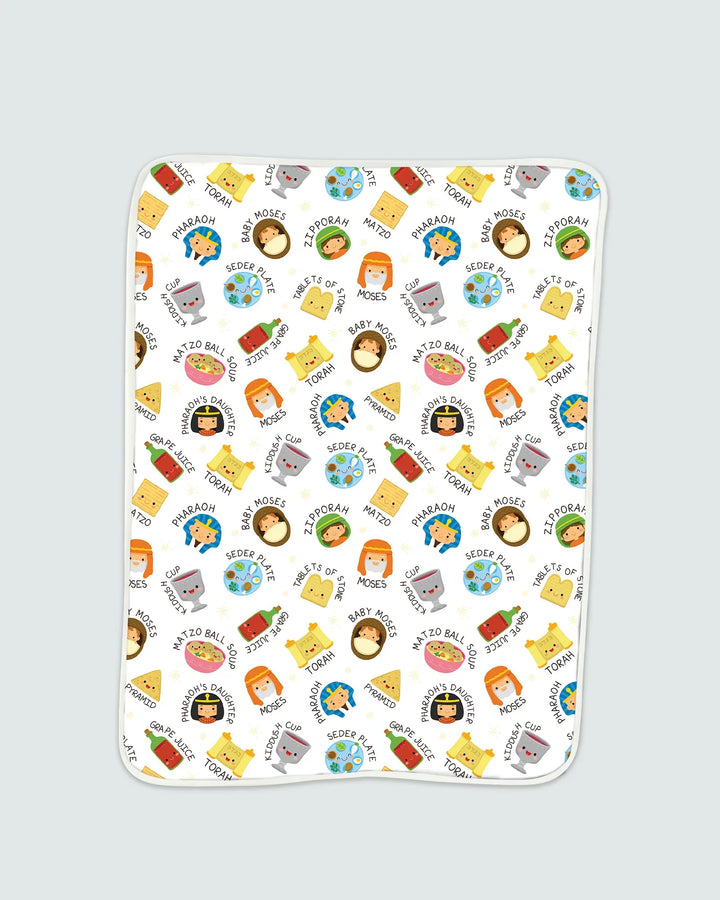 Cute Passover Characters Bamboo Blanket