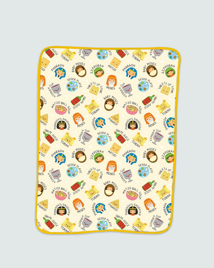 Cute Passover Characters Bamboo Blanket