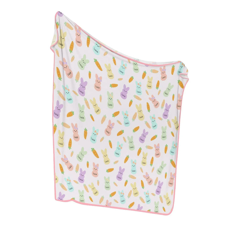 Custom Name Easter Bunny Bamboo Blanket