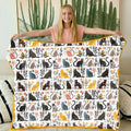 Botanical Cats Bamboo Blanket