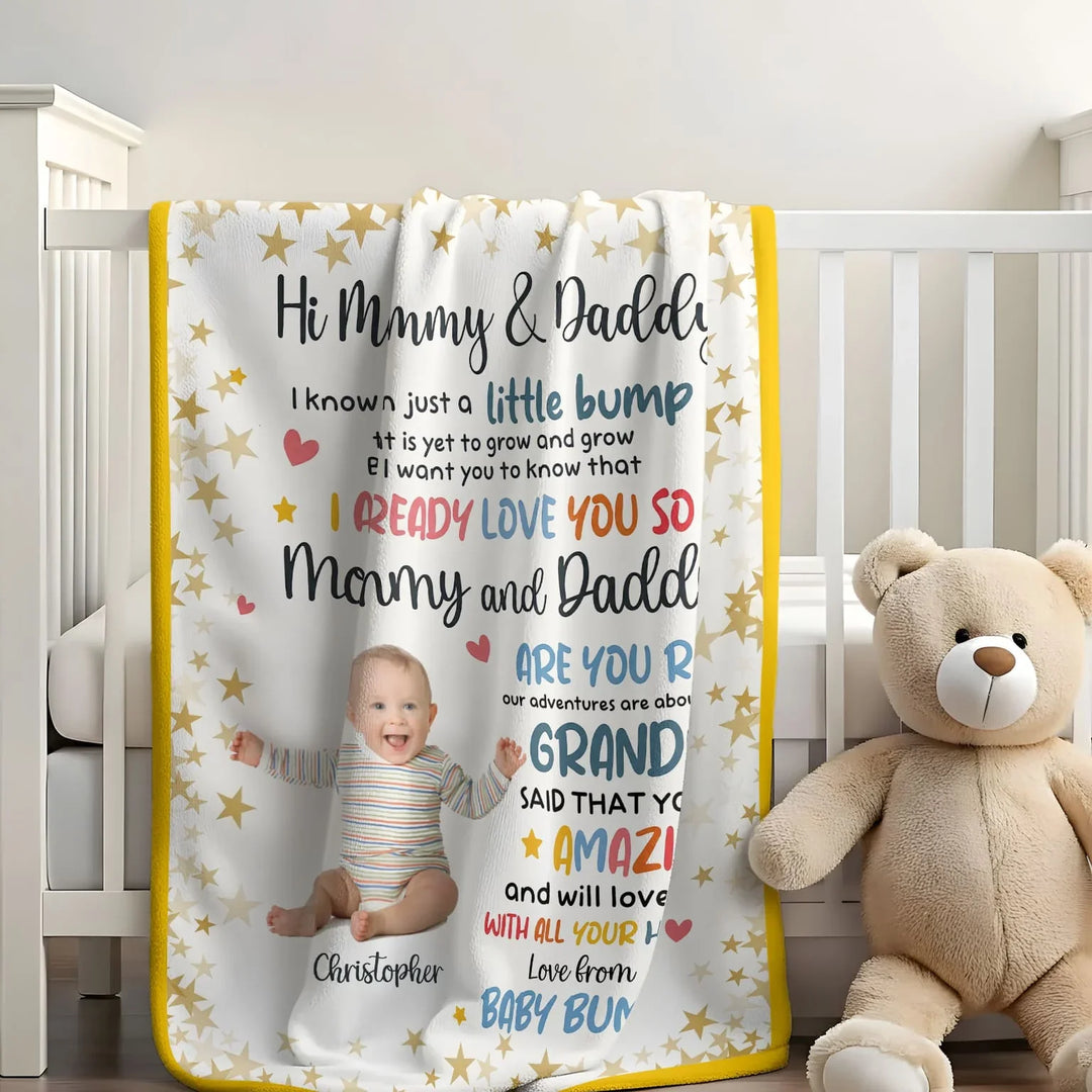I Know I'm Just A Little Bump Custom Bamboo Blanket
