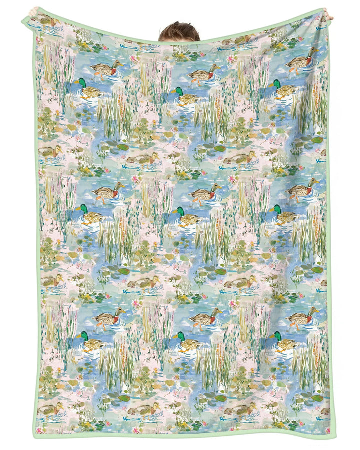 Watercolor Mallard Duck Bamboo Blanket