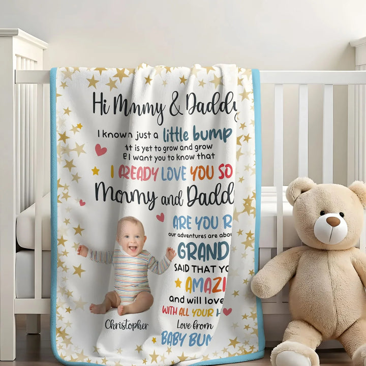 I Know I'm Just A Little Bump Custom Bamboo Blanket