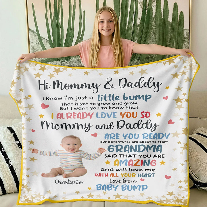 I Know I'm Just A Little Bump Custom Bamboo Blanket