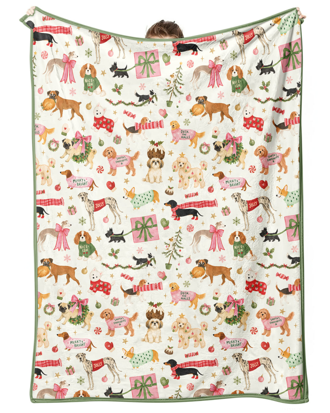 Festive Dog Merry Woofmas Bamboo Blanket