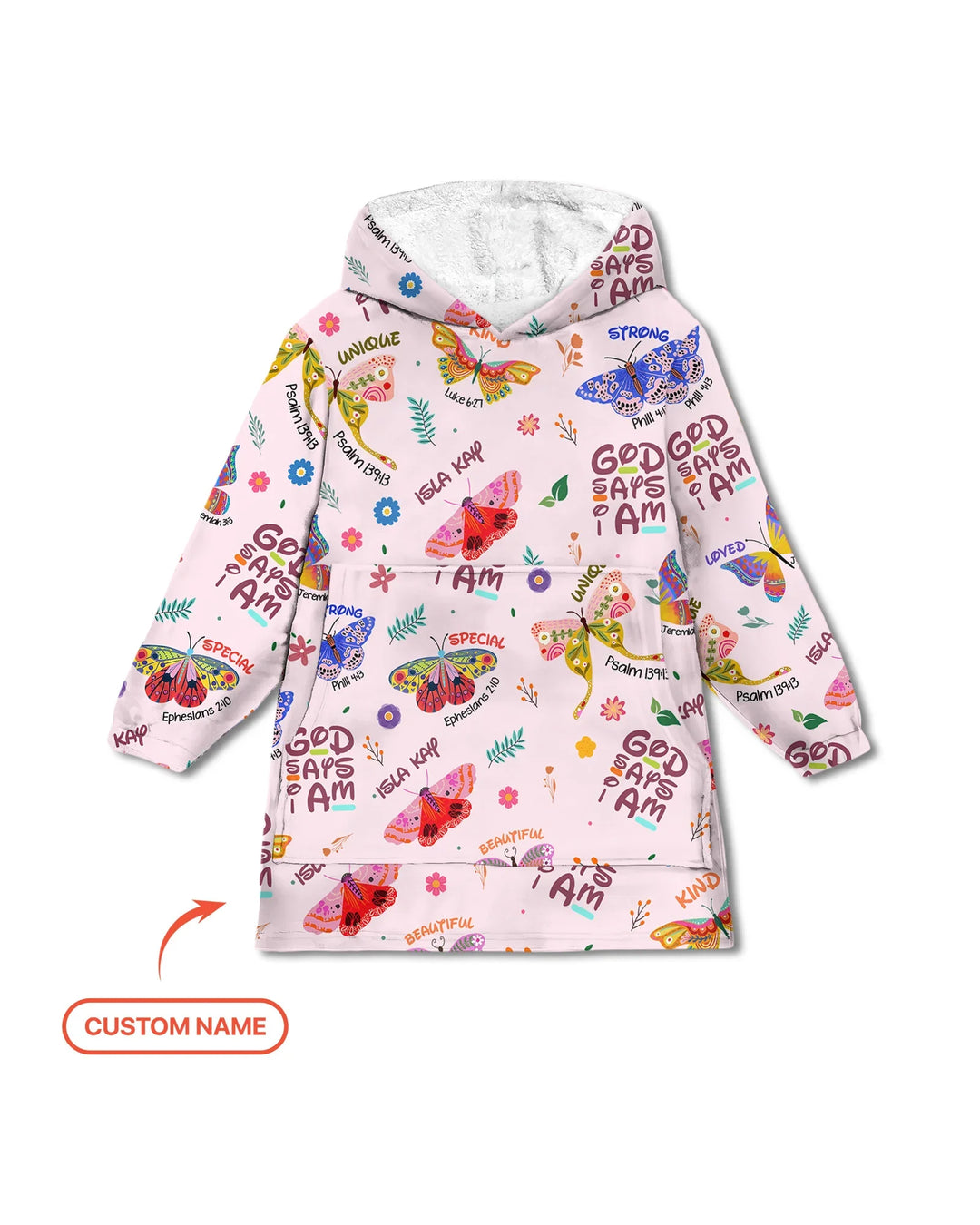 Gott sagt, ich bin Schmetterling Bambus Deckenpullover