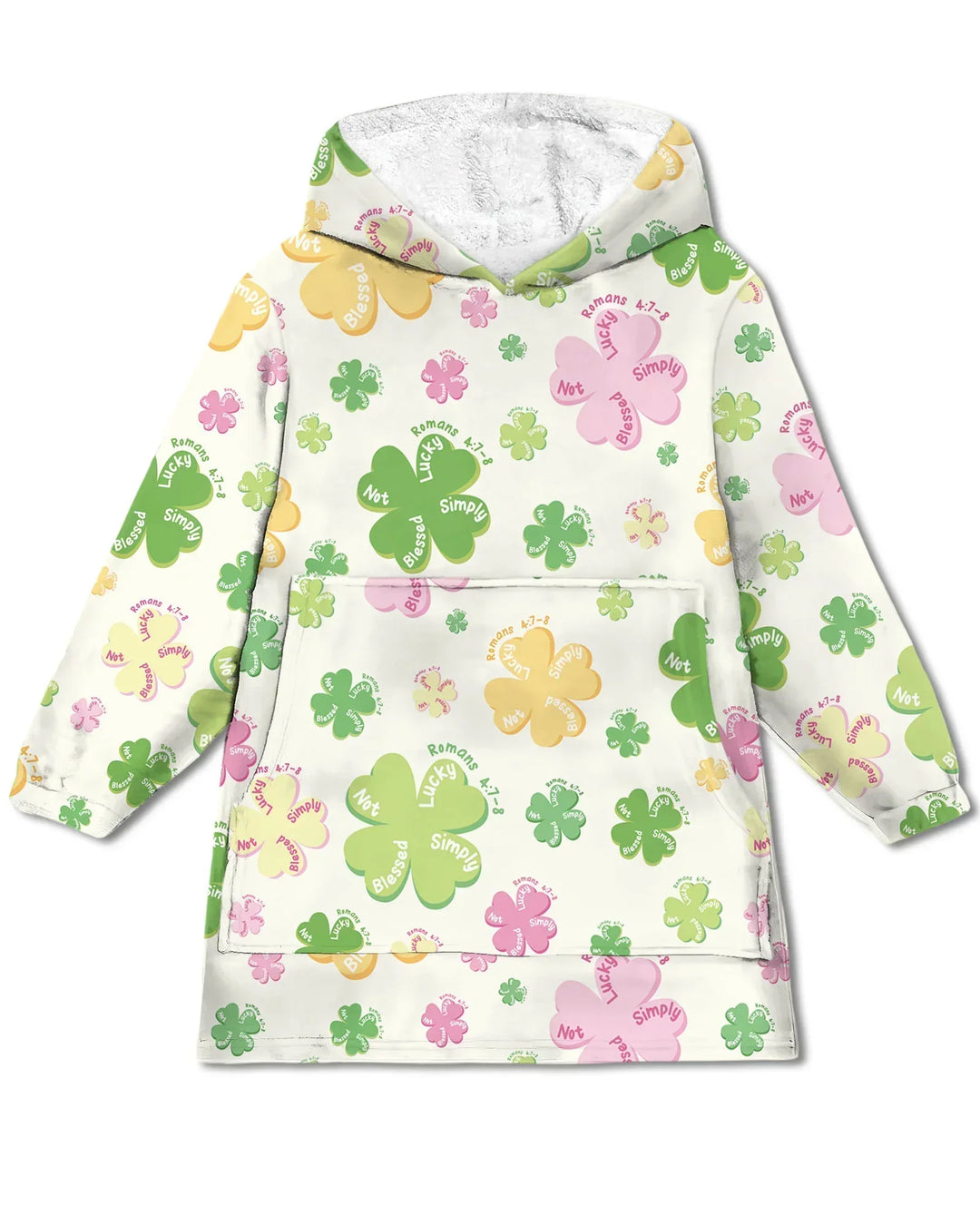 Kleeblatt-Druck St. Patrick's Day Tragbarer Bambus-Deckenhoodie