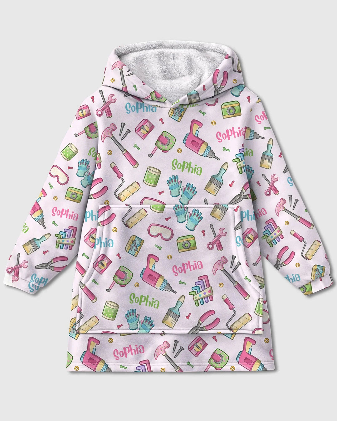 Personalisierte Name Papa & Ich Reparatur-Crew Bambus Decken-Hoodie