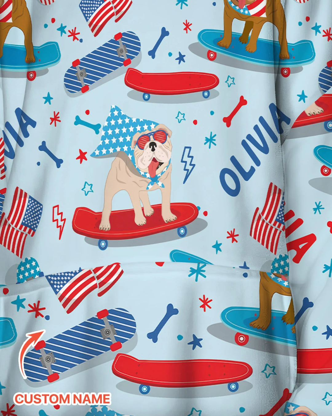 Joyful American Skates Custom Bamboo Blanket Hoodie