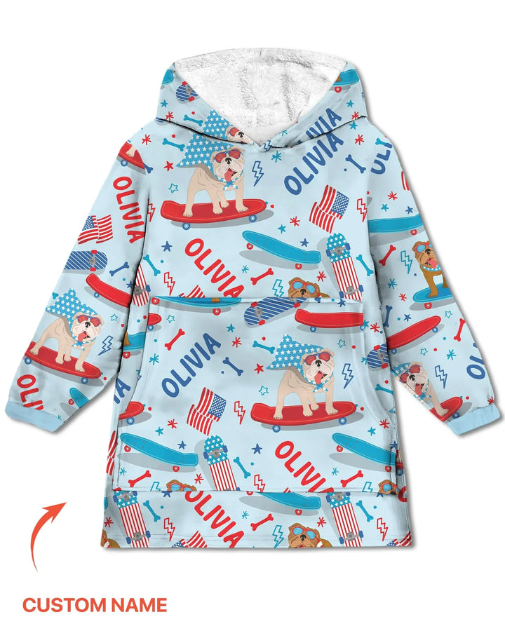 Joyful American Skates Custom Bamboo Blanket Hoodie