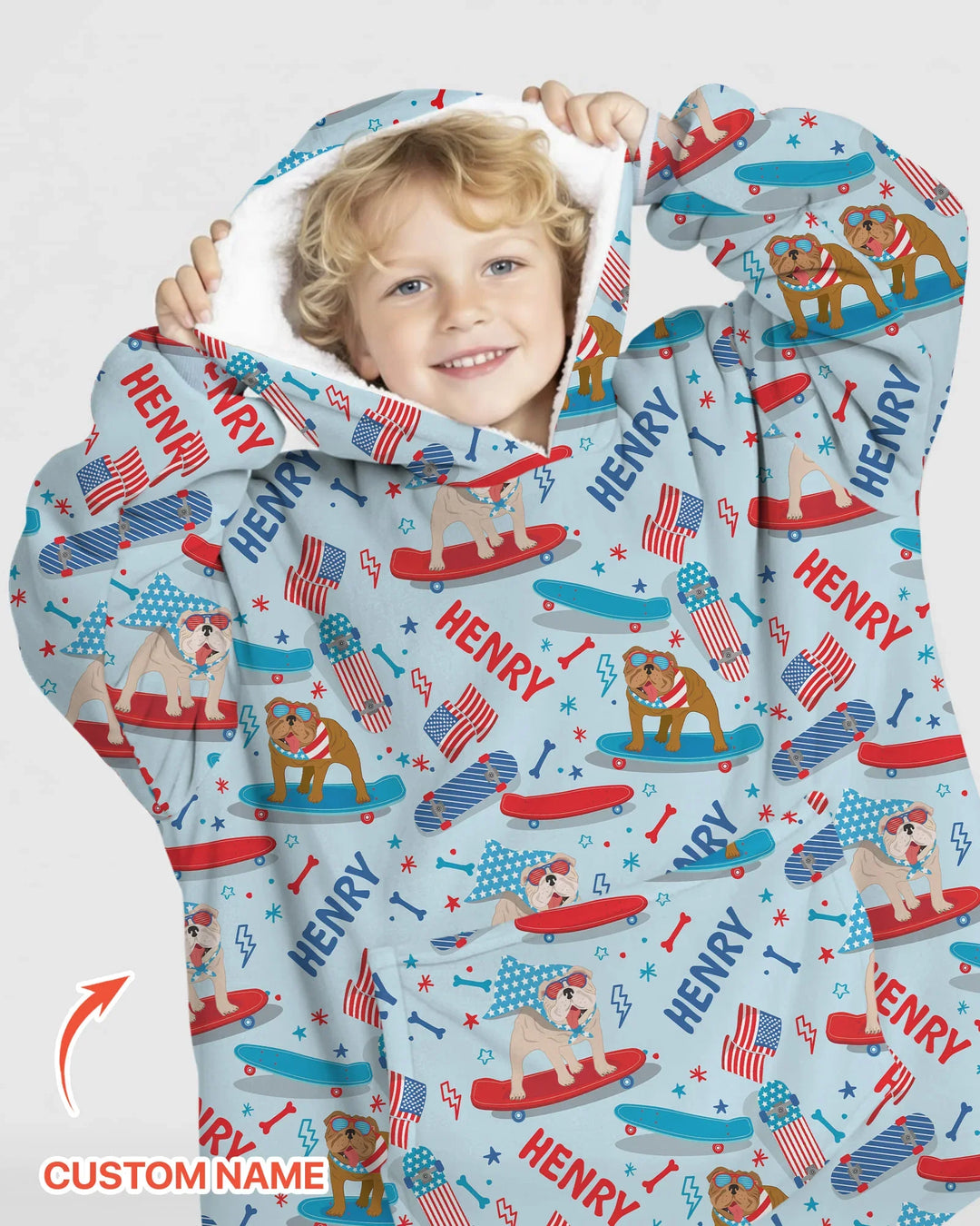 Joyful American Skates Custom Bamboo Blanket Hoodie