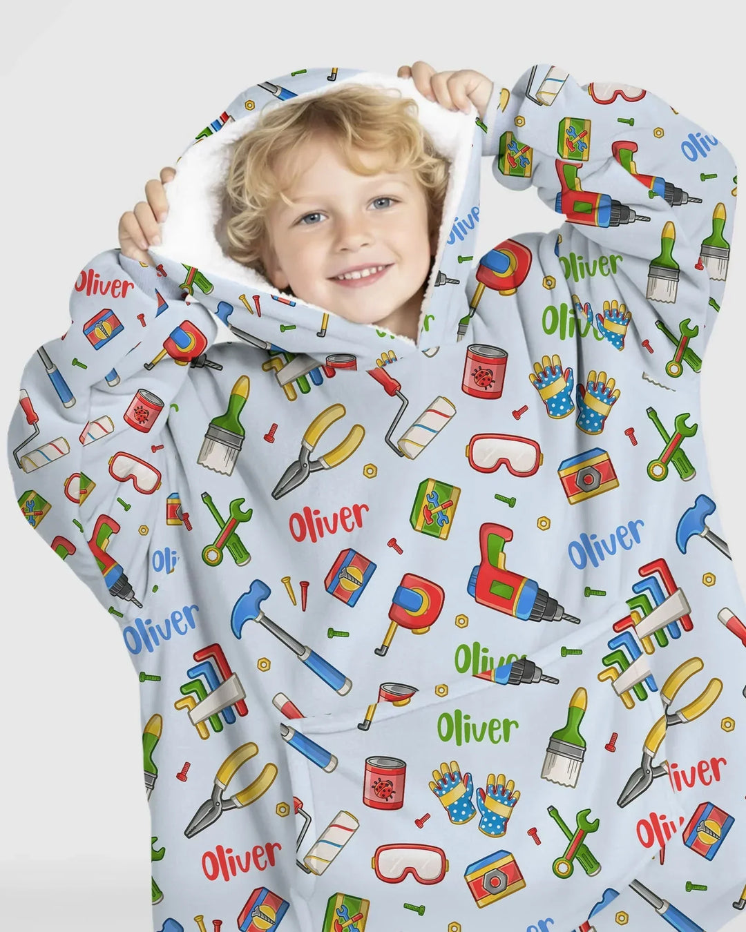 Personalisierte Name Papa & Ich Reparatur-Crew Bambus Decken-Hoodie