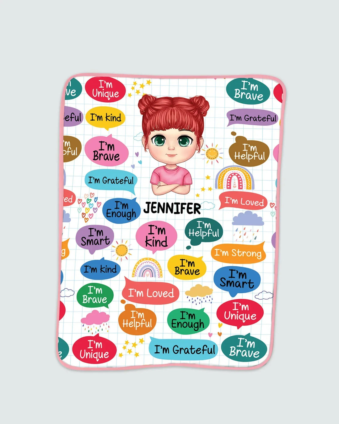Personalized I'm Kind I'm Brave Bamboo Blanket