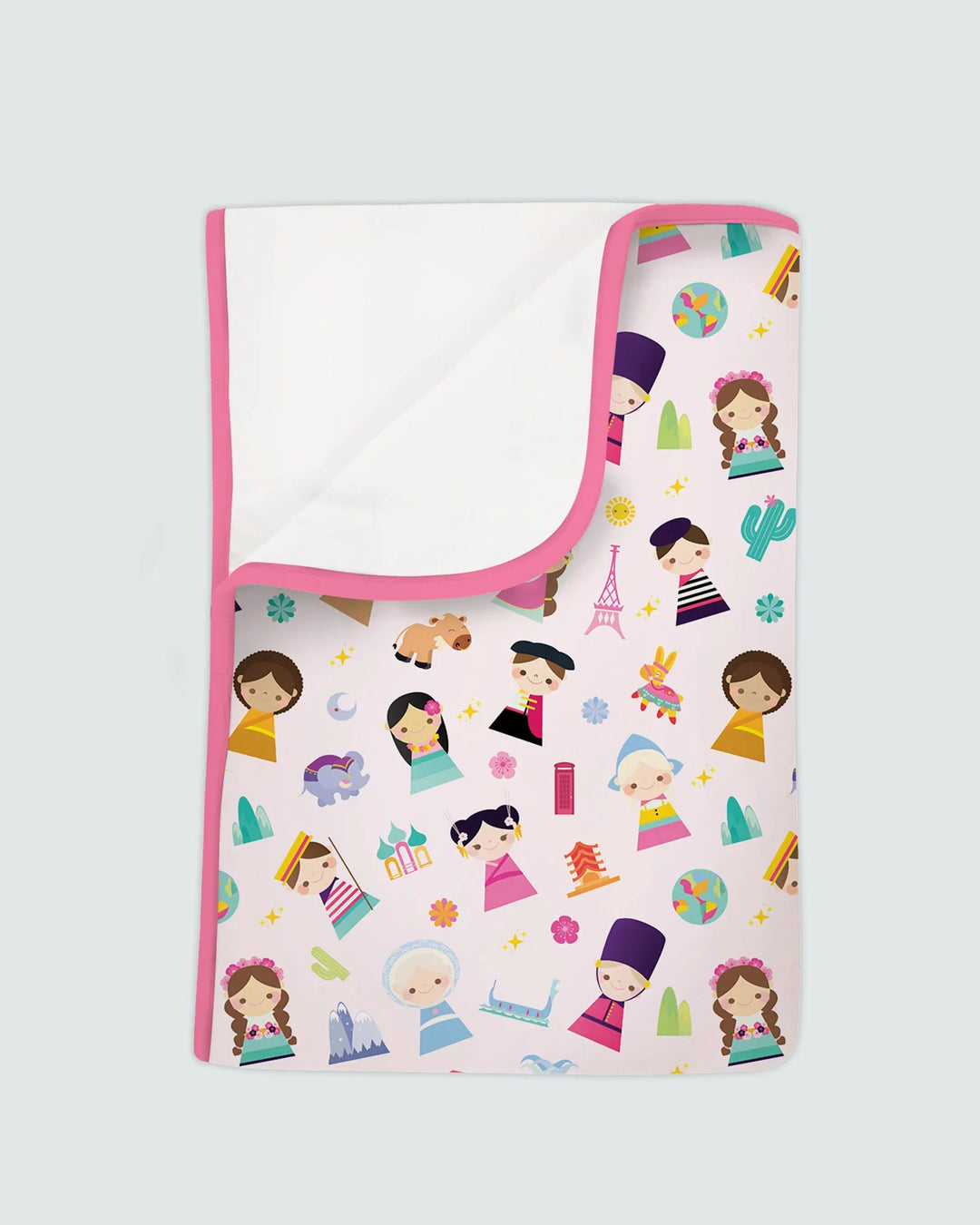Tiny Friends Around the World Bamboo Blanket