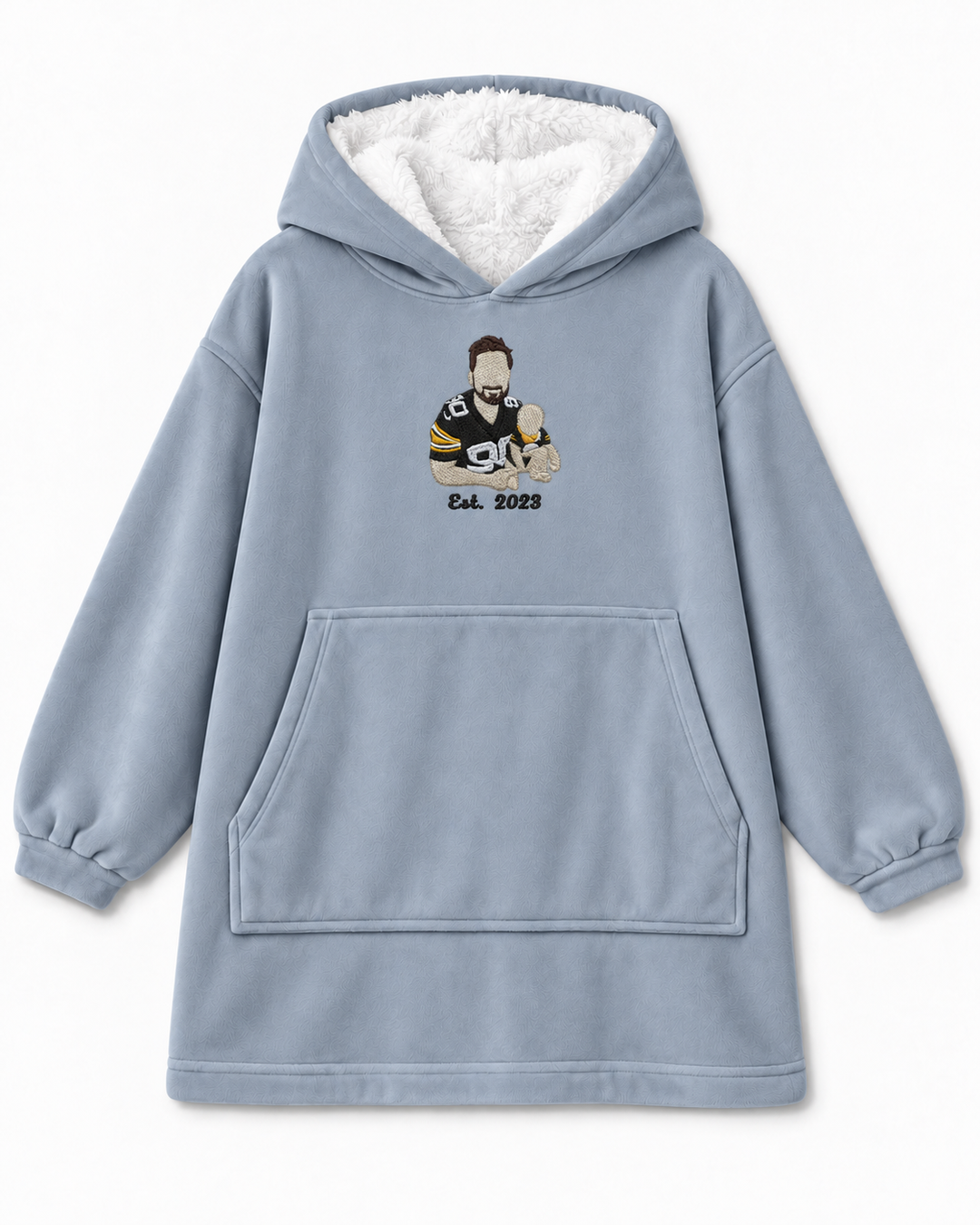 Personalized Memorial Photo Embroidered Bamboo Blanket Hoodie