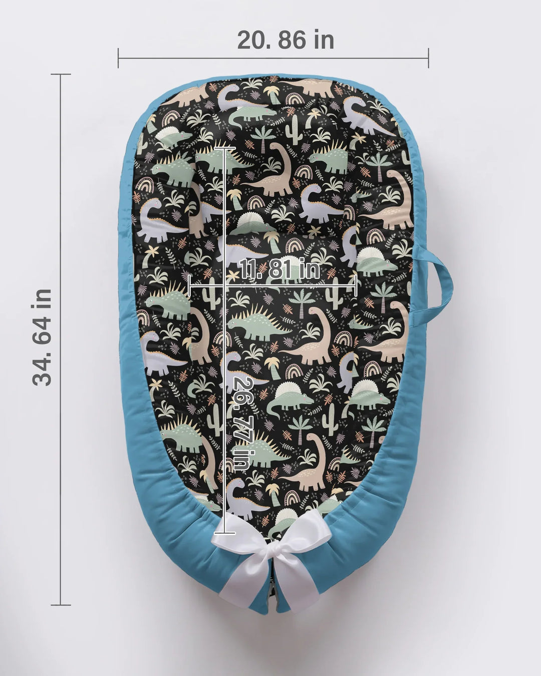 Navy Jurassic Jungle Bamboo Baby Nest Bed