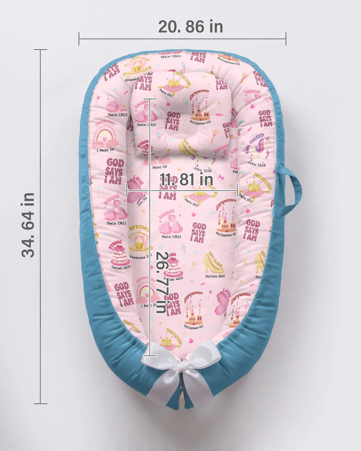 Gott sagt, ich bin ein Mädchen – Babynest aus Bambus