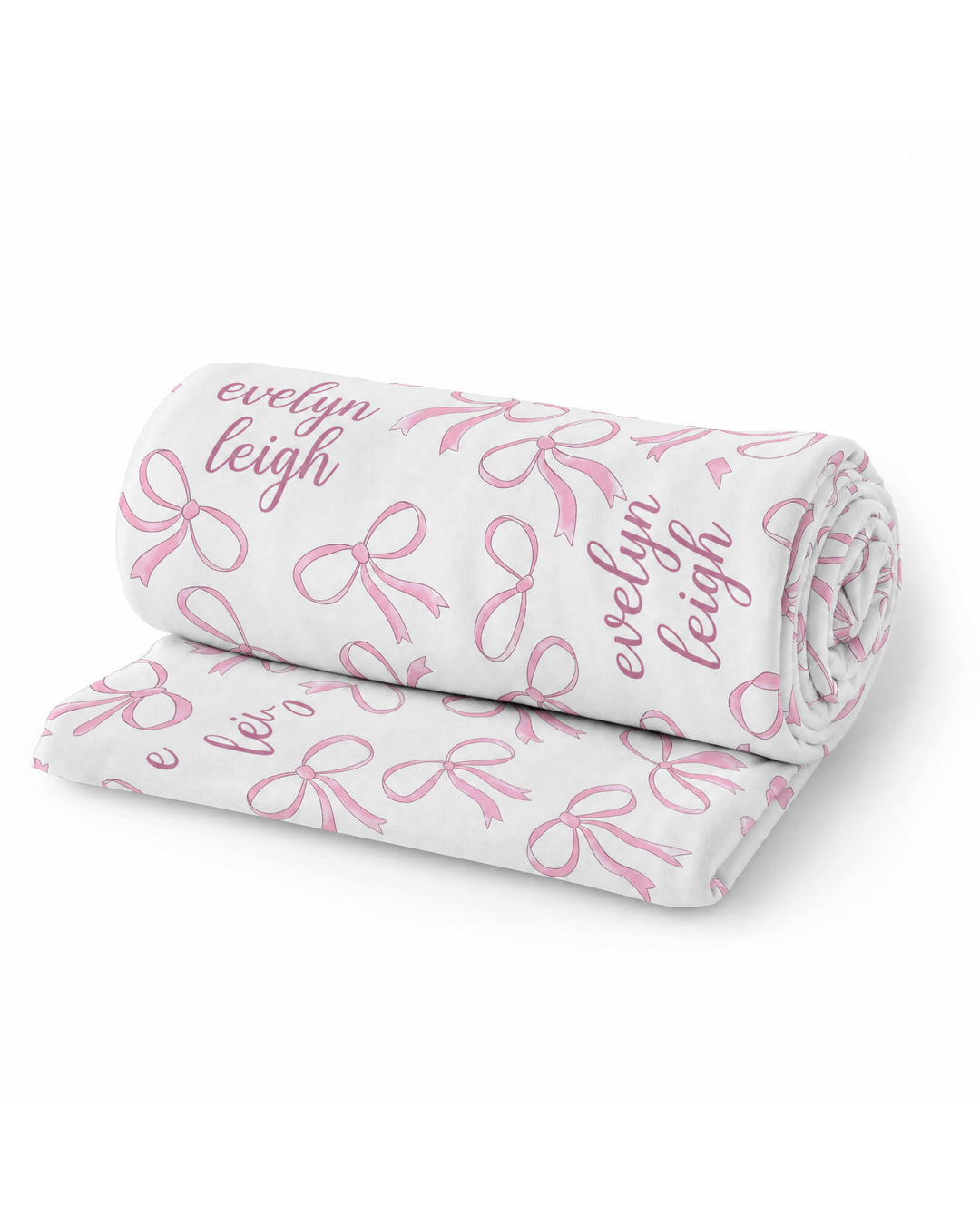Personalized Blushing Bows Bamboo Swaddle Blanket