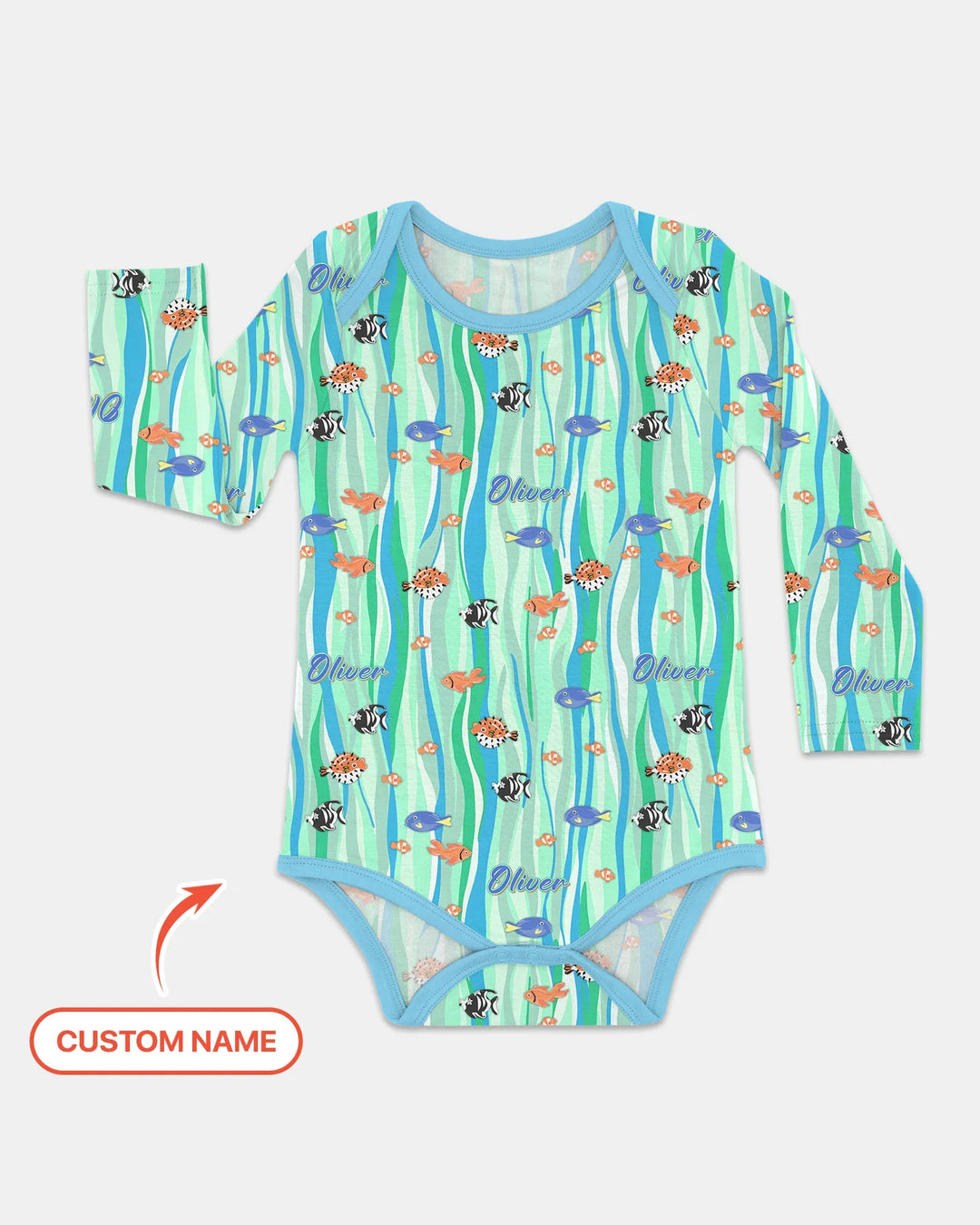 Custom Name Summer Beach Bamboo Bodysuit