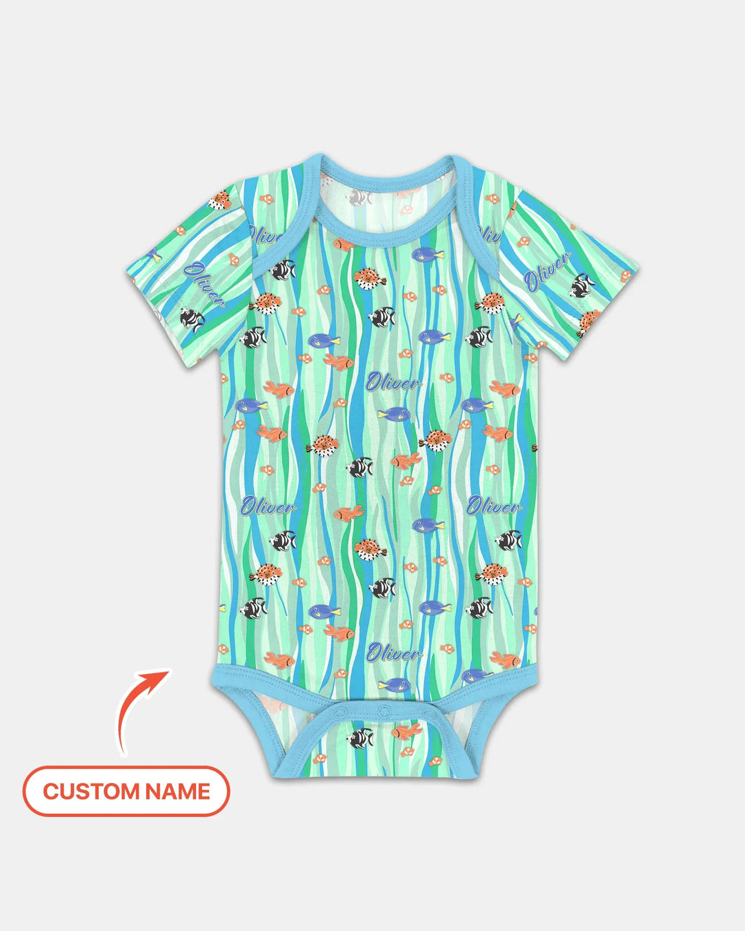 Custom Name Summer Beach Bamboo Bodysuit