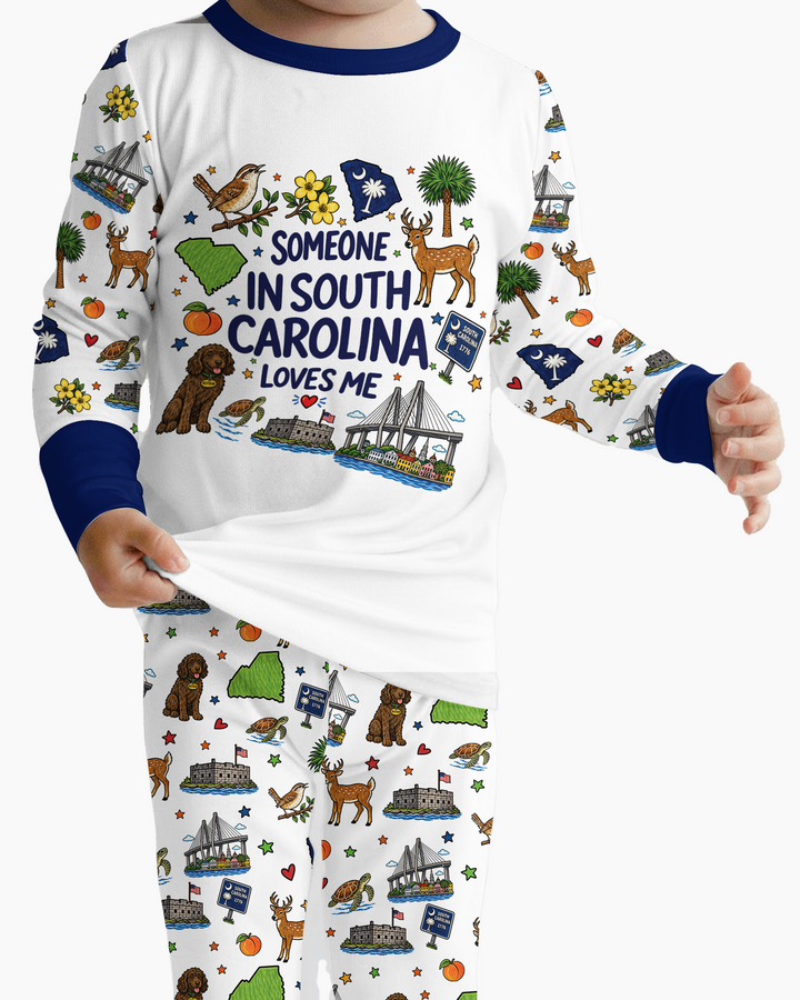 Someone in South Carolina Loves Me Bamboo Two Piece Long Sleeve Pajama Set