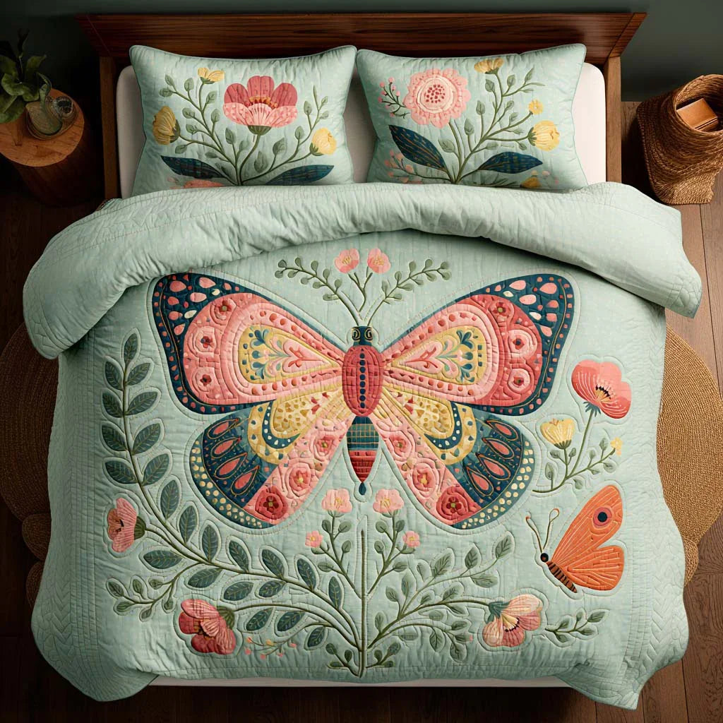 Butterfly Happy Days Bamboo Quilt Bedding Set