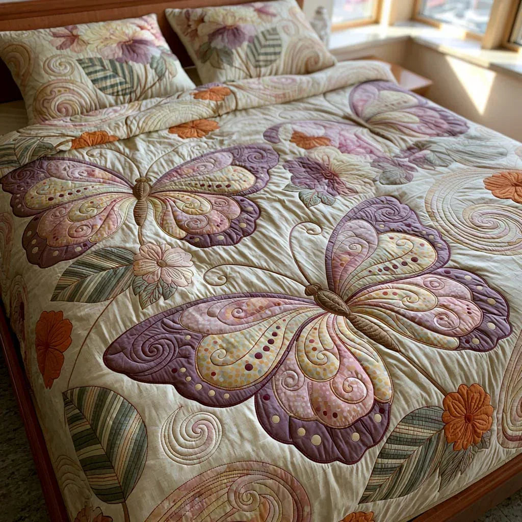 Butterfly Natural Grace Bamboo Quilt Bedding Set