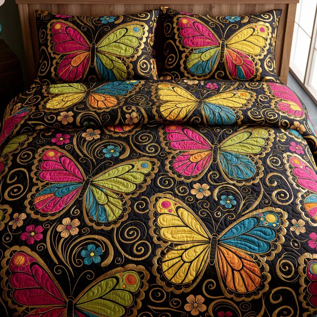 Butterfly Open Meadow Bamboo Quilt Bedding Set