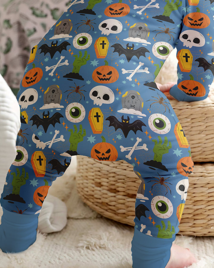 Little Monsters Bambus-Strampler mit Reißverschluss für Halloween