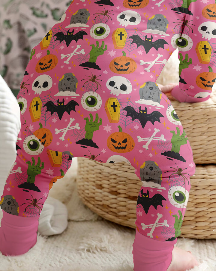 Little Monsters Bambus-Strampler mit Reißverschluss für Halloween
