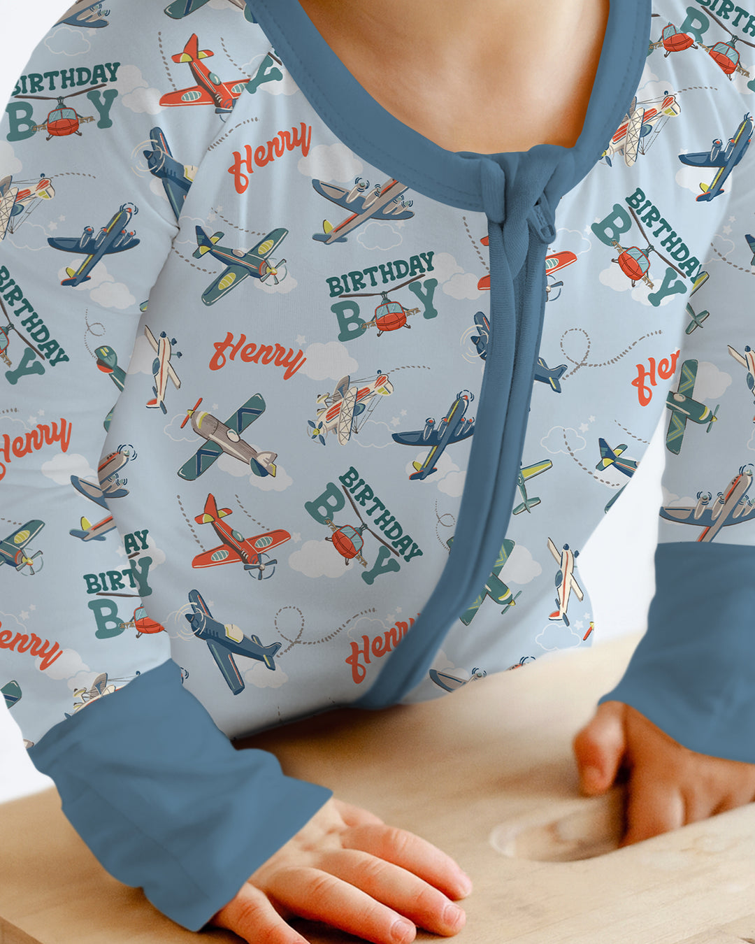 Personalized Airplane Birthday Boy Bamboo Convertible Zippy
