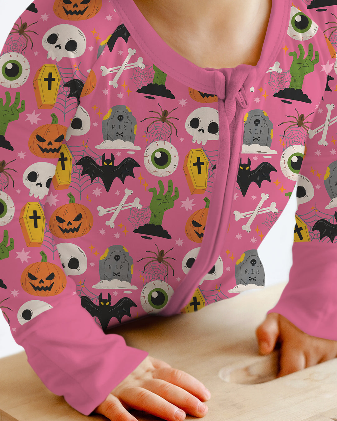 Little Monsters Bambus-Strampler mit Reißverschluss für Halloween