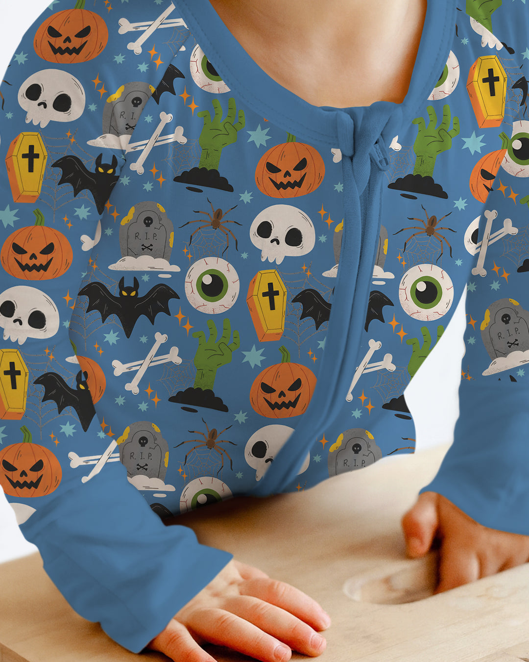 Little Monsters Bambus-Strampler mit Reißverschluss für Halloween