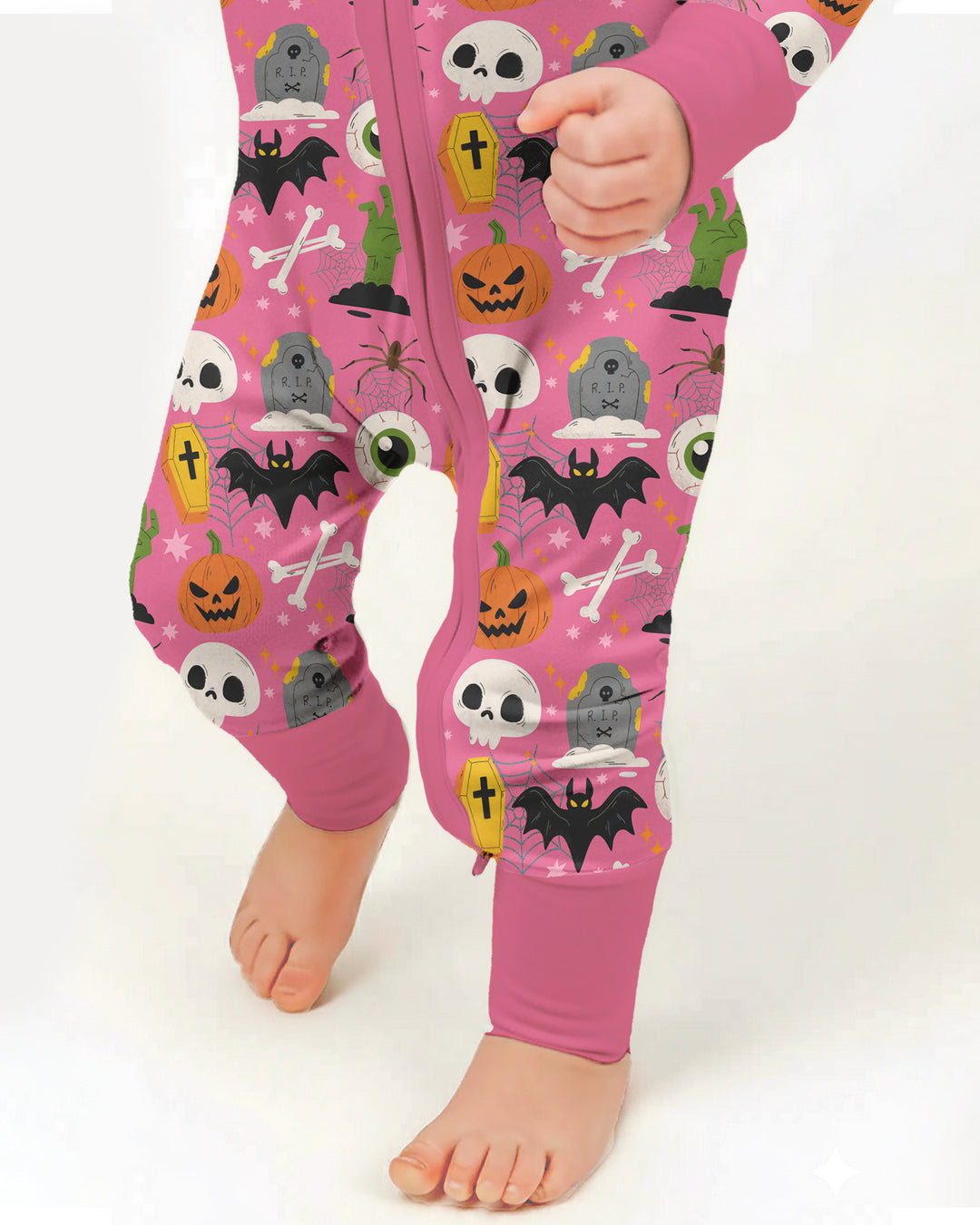 Little Monsters Bambus-Strampler mit Reißverschluss für Halloween