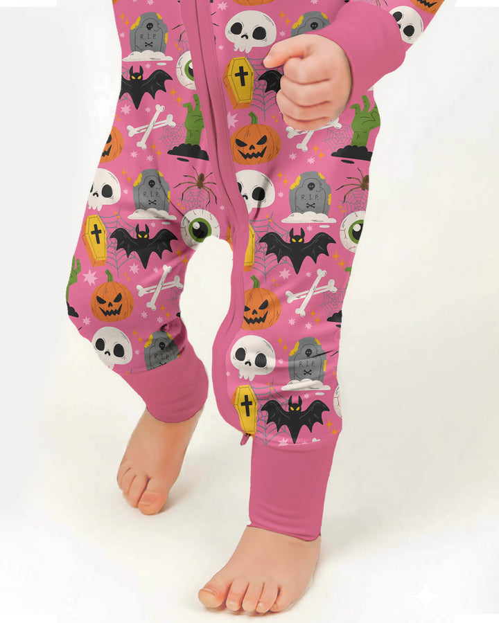 Little Monsters Bambus-Strampler mit Reißverschluss für Halloween