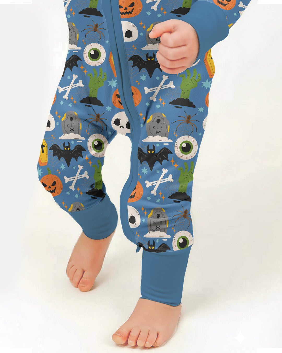 Little Monsters Bambus-Strampler mit Reißverschluss für Halloween