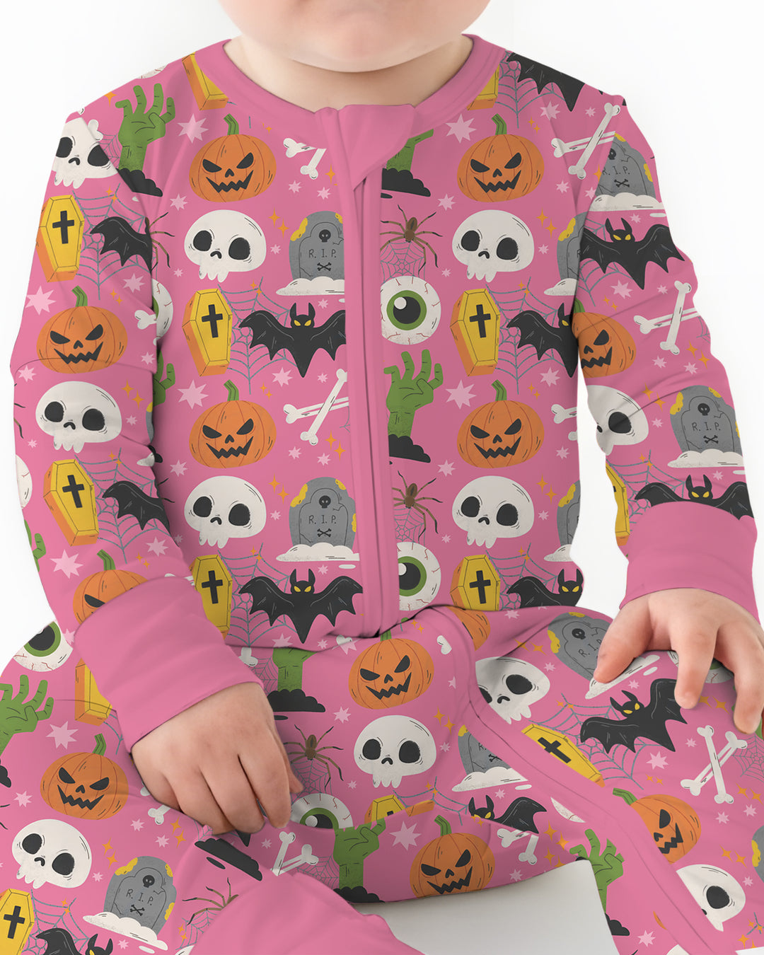 Little Monsters Bambus-Strampler mit Reißverschluss für Halloween