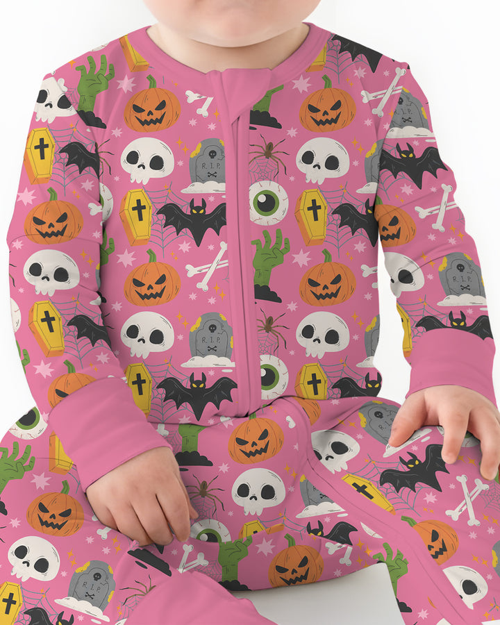 Little Monsters Bambus-Strampler mit Reißverschluss für Halloween