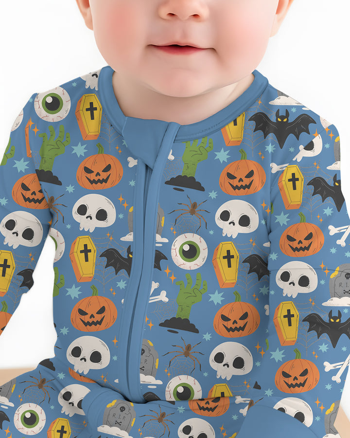 Little Monsters Bambus-Strampler mit Reißverschluss für Halloween