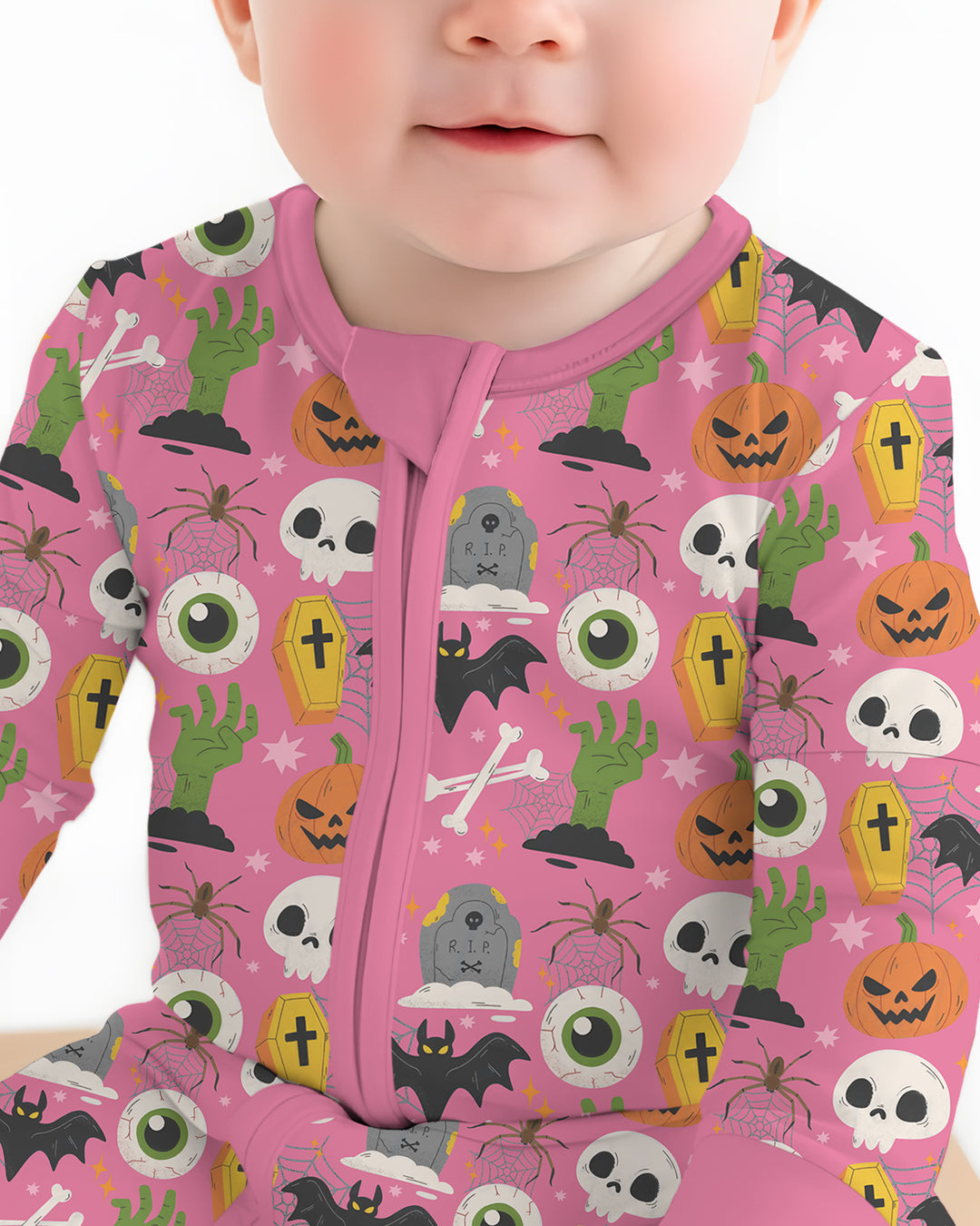 Little Monsters Bambus-Strampler mit Reißverschluss für Halloween