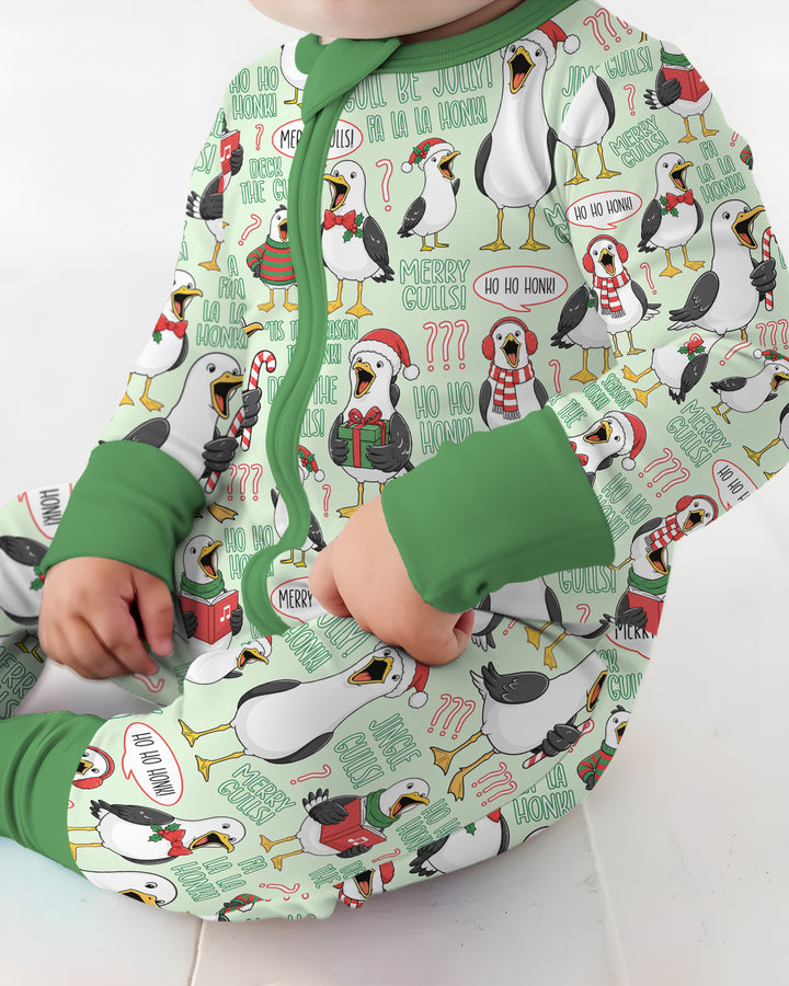 Funny Christmas Seagull Bamboo Convertible Zippy