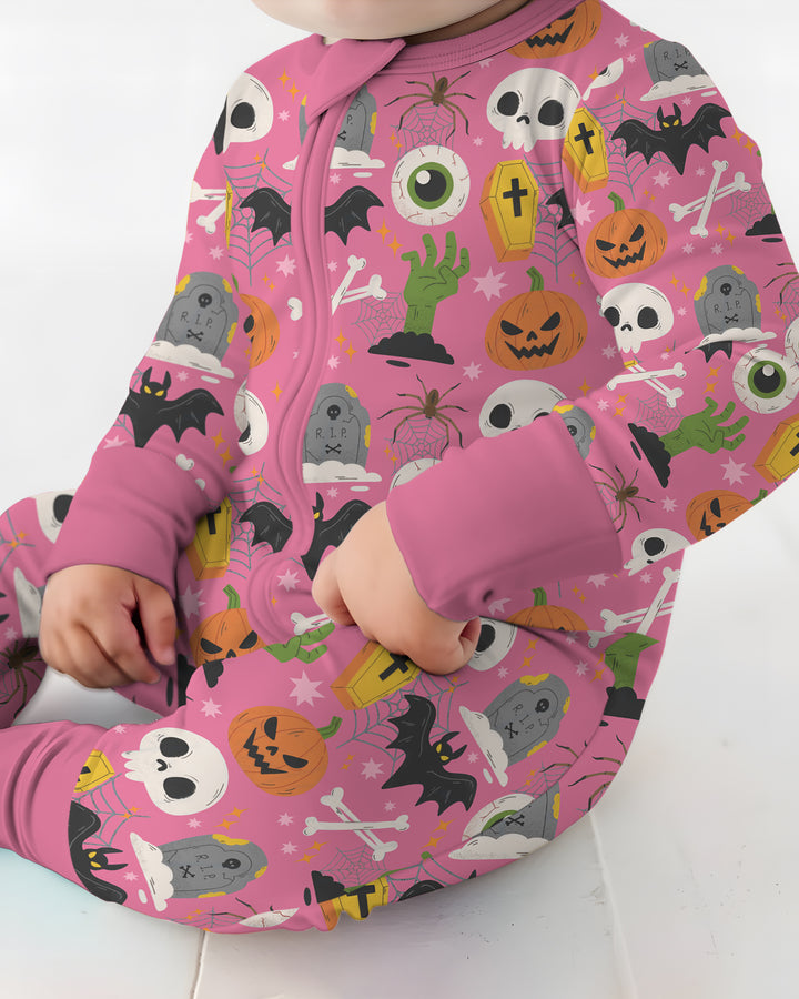 Little Monsters Bambus-Strampler mit Reißverschluss für Halloween
