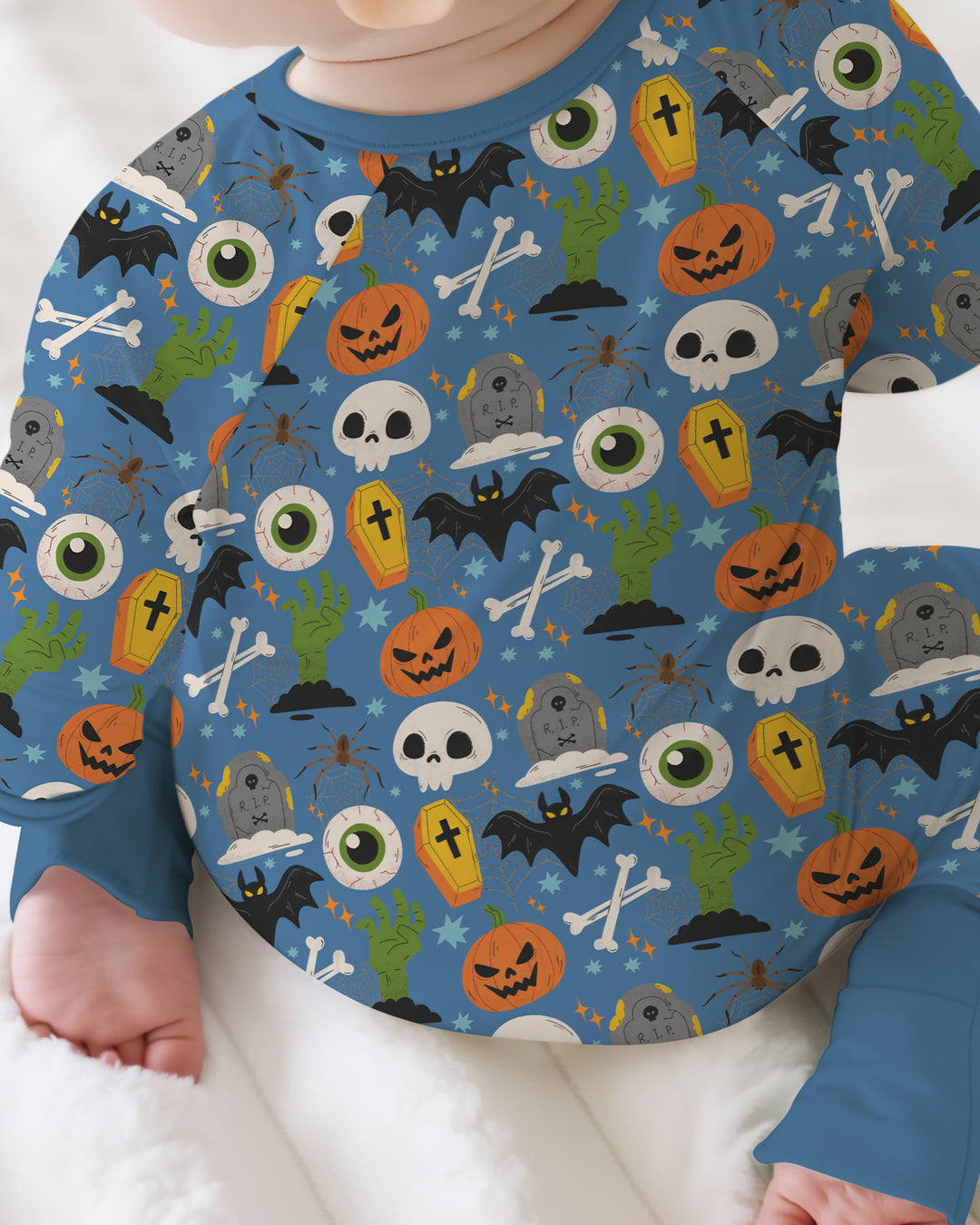 Little Monsters Bambus-Strampler mit Reißverschluss für Halloween