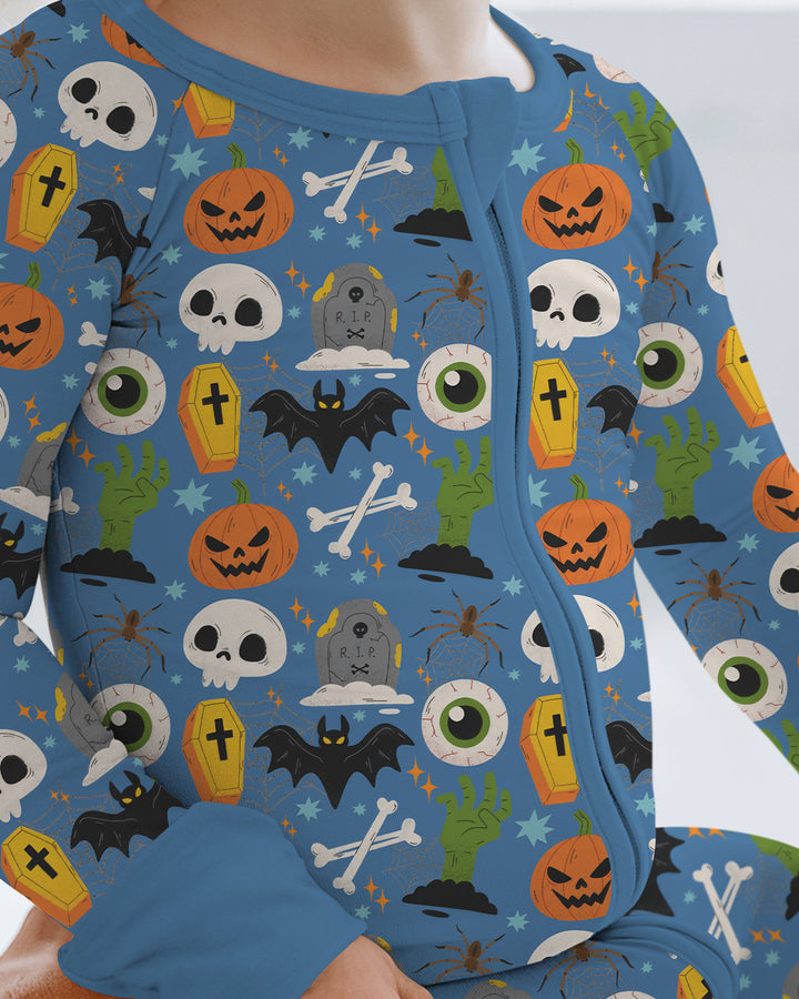 Little Monsters Bambus-Strampler mit Reißverschluss für Halloween