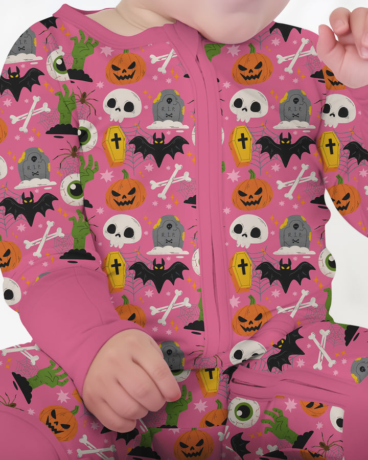 Little Monsters Bambus-Strampler mit Reißverschluss für Halloween