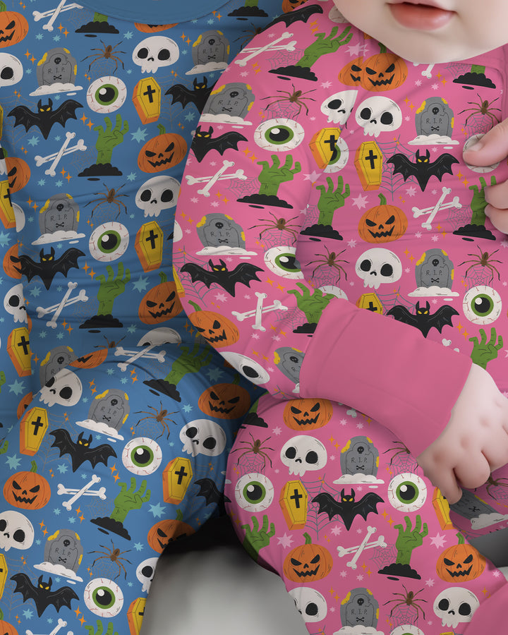 Little Monsters Bambus-Strampler mit Reißverschluss für Halloween